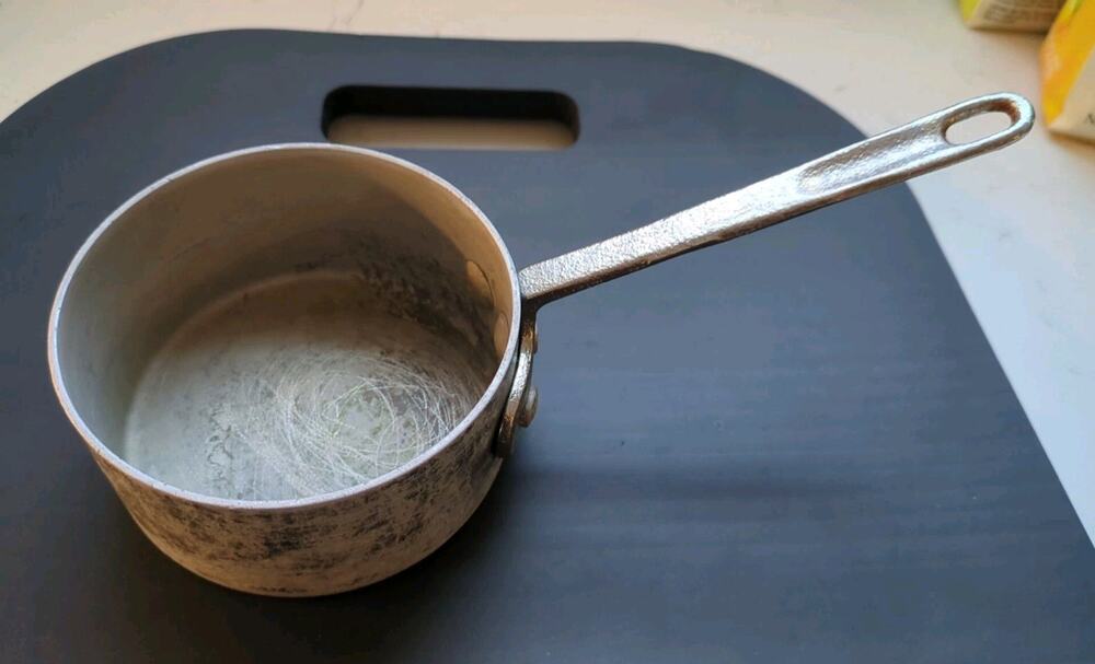 Vintage Super-Maid 1-1/4 Cup Cast Aluminum Butter Melter Saucepan - "S" Logo...